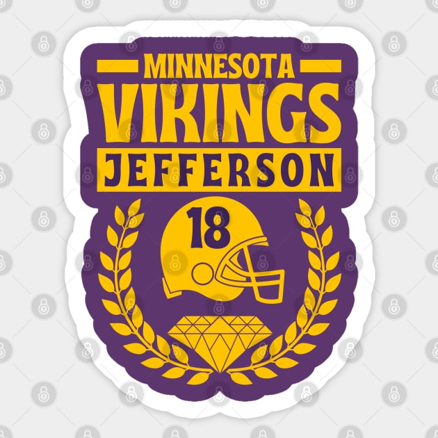 Minnesota Vikings Jefferson 18 Helmet American Football Sticker by Astronaut.co